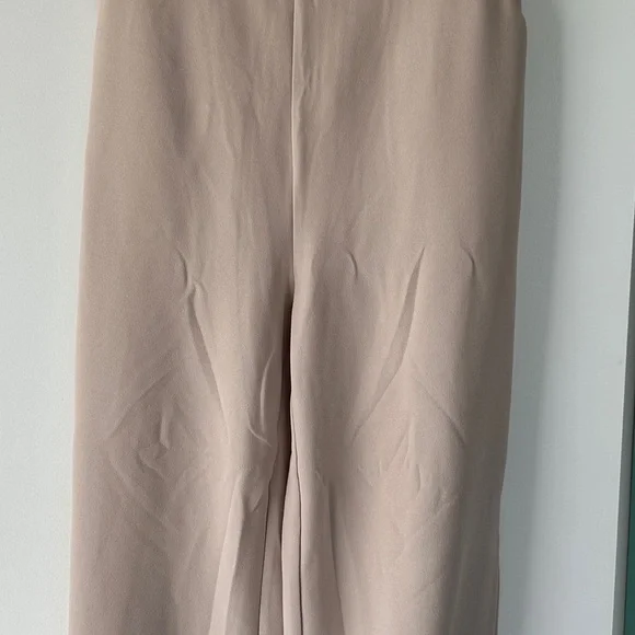 Elegant Tan Jumpsuit with Sexy Leg Slit - Picture 11 of 12